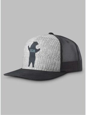 Prana Journeyman Trucker Hat Unisex Charcoal Bear Hug